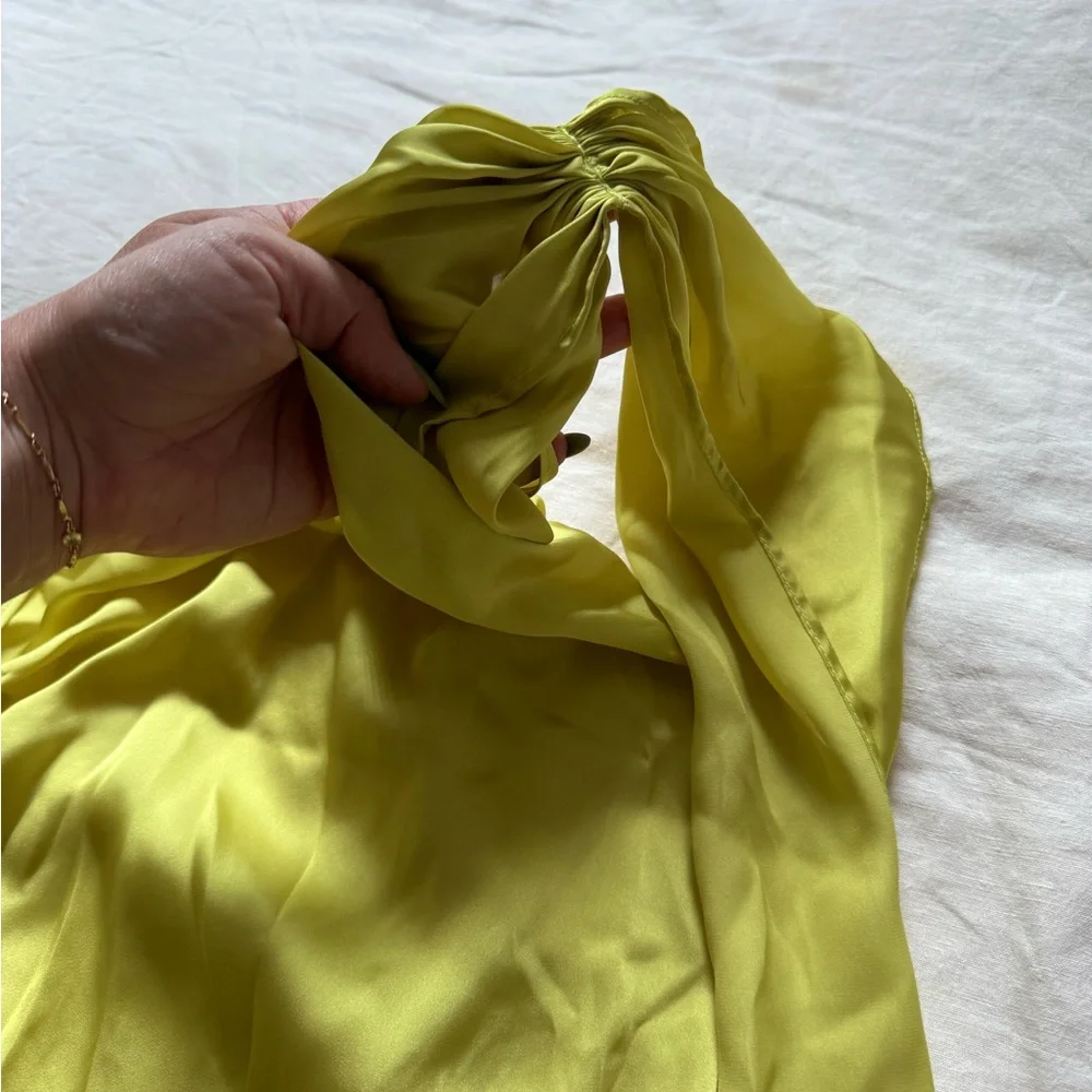 Baobab Collection Chartreuse Green One-Shoulder Mini Dress - Picture 7 of 10